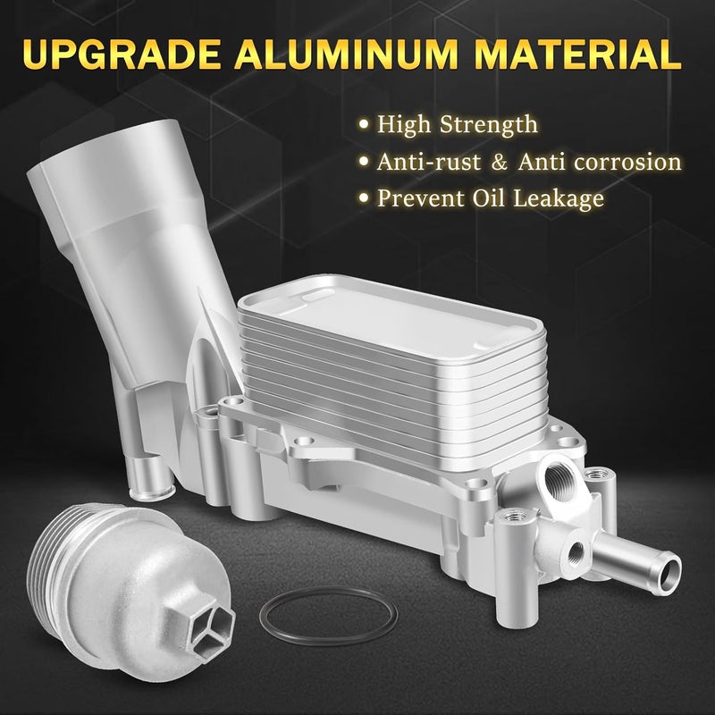 AUTOBABA 926-959 Upgraded Full Aluminum Engine Oil Filter Housing with Oil Cooler Sensors and Gaskets Compatible with Dodge Charger Challenger Journey, Wrangler, Ram ProMaster 3.6L V6, Chrysler 200 300 - Image 5